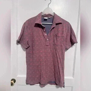 Uniqlo x Michael Bastian Mens Shrimp Pattern Terry Cloth Golf Polo Shirt Size M